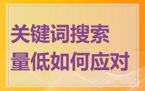 关键词搜索量低如何应对