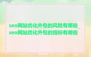 seo网站优化外包的风险有哪些_seo网站优化外包的指标有哪些