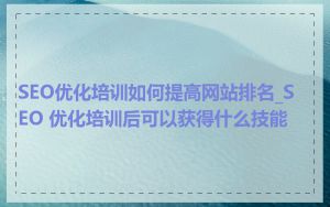 SEO优化培训如何提高网站排名_SEO 优化培训后可以获得什么技能