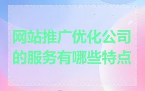 网站推广优化公司的服务有哪些特点