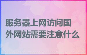 服务器上网访问国外网站需要注意什么
