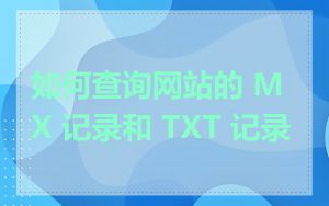 如何查询网站的 MX 记录和 TXT 记录
