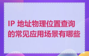IP 地址物理位置查询的常见应用场景有哪些