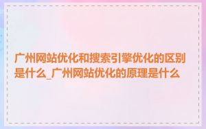 广州网站优化和搜索引擎优化的区别是什么_广州网站优化的原理是什么