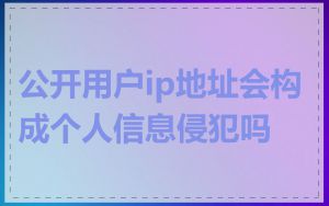 公开用户ip地址会构成个人信息侵犯吗