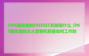 DNS服务器的DNSSEC机制是什么_DNS服务器的主从复制机制是如何工作的