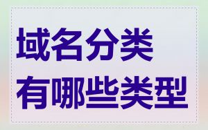 域名分类有哪些类型