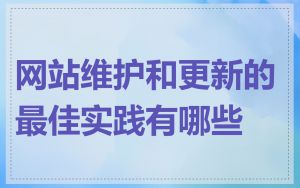 网站维护和更新的最佳实践有哪些