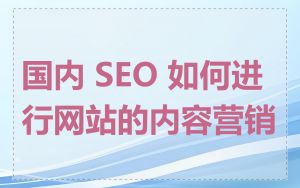 国内 SEO 如何进行网站的内容营销