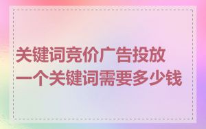 关键词竞价广告投放一个关键词需要多少钱