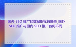 国外 SEO 推广的数据指标有哪些_国外 SEO 推广与国内 SEO 推广有何不同