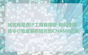 域名批量查IP工具有哪些_如何使用命令行批量解析域名的CNAME记录