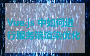 Vue.js 中如何进行服务端渲染优化