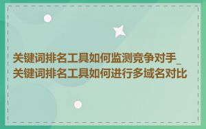 关键词排名工具如何监测竞争对手_关键词排名工具如何进行多域名对比