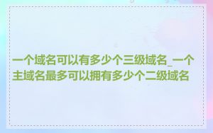 一个域名可以有多少个三级域名_一个主域名最多可以拥有多少个二级域名
