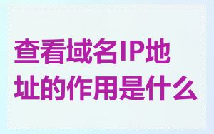 查看域名IP地址的作用是什么