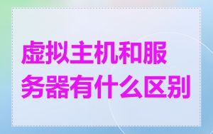 虚拟主机和服务器有什么区别