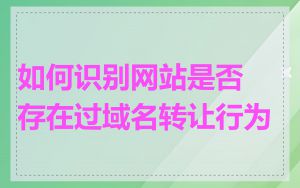 如何识别网站是否存在过域名转让行为