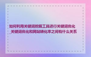 如何利用关键词挖掘工具进行关键词优化_关键词优化和网站转化率之间有什么关系