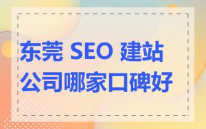 东莞 SEO 建站公司哪家口碑好