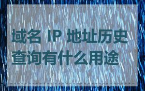 域名 IP 地址历史查询有什么用途