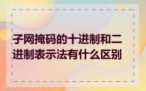子网掩码的十进制和二进制表示法有什么区别