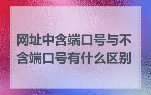 网址中含端口号与不含端口号有什么区别
