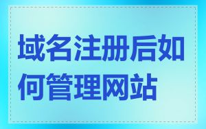 域名注册后如何管理网站