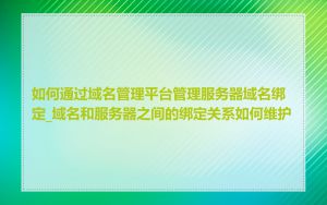 如何通过域名管理平台管理服务器域名绑定_域名和服务器之间的绑定关系如何维护