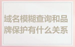 域名模糊查询和品牌保护有什么关系