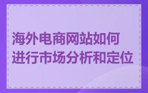 海外电商网站如何进行市场分析和定位