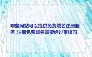 哪些网站可以提供免费域名注册服务_注册免费域名需要经过审核吗