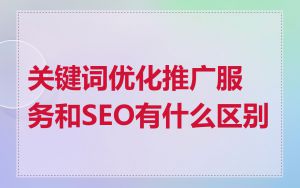 关键词优化推广服务和SEO有什么区别