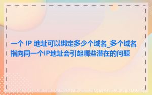 一个 IP 地址可以绑定多少个域名_多个域名指向同一个IP地址会引起哪些潜在的问题