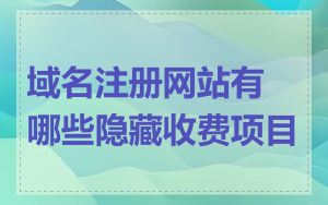 域名注册网站有哪些隐藏收费项目