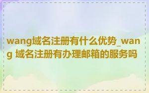 wang域名注册有什么优势_wang 域名注册有办理邮箱的服务吗