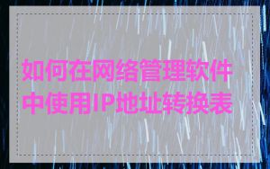 如何在网络管理软件中使用IP地址转换表