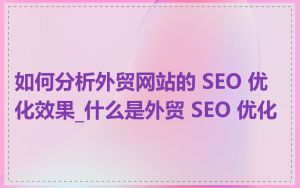如何分析外贸网站的 SEO 优化效果_什么是外贸 SEO 优化