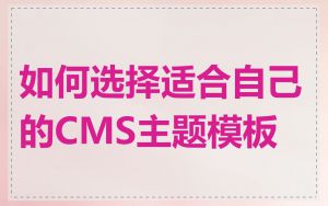 如何选择适合自己的CMS主题模板