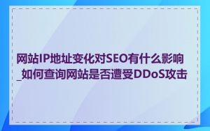网站IP地址变化对SEO有什么影响_如何查询网站是否遭受DDoS攻击