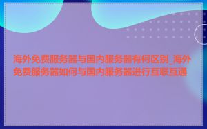 海外免费服务器与国内服务器有何区别_海外免费服务器如何与国内服务器进行互联互通