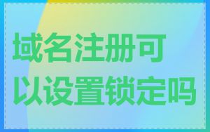 域名注册可以设置锁定吗