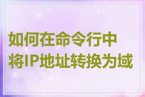 如何在命令行中将IP地址转换为域名
