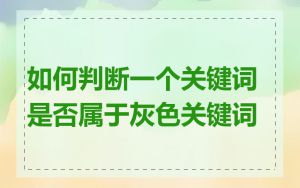 如何判断一个关键词是否属于灰色关键词