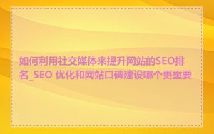 如何利用社交媒体来提升网站的SEO排名_SEO 优化和网站口碑建设哪个更重要