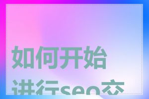 如何开始进行seo交易