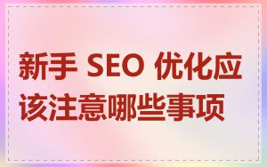 新手 SEO 优化应该注意哪些事项
