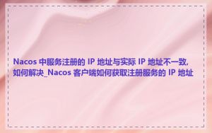 Nacos 中服务注册的 IP 地址与实际 IP 地址不一致,如何解决_Nacos 客户端如何获取注册服务的 IP 地址