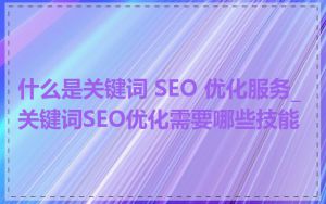 什么是关键词 SEO 优化服务_关键词SEO优化需要哪些技能