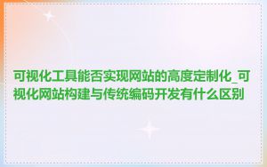 可视化工具能否实现网站的高度定制化_可视化网站构建与传统编码开发有什么区别